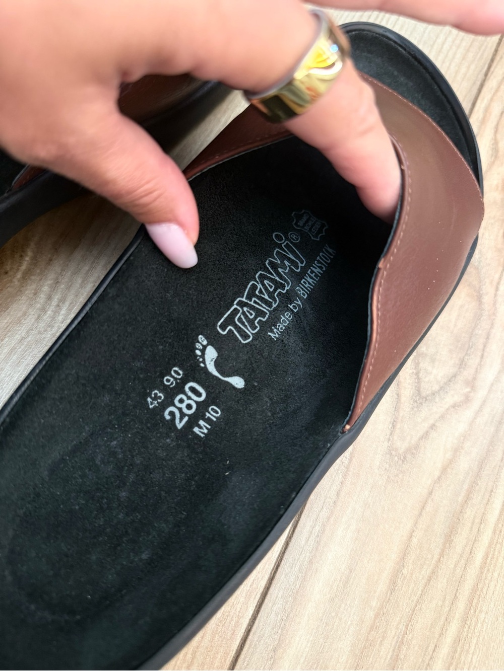 Rare Vintage Tatami by Birkenstock Brown Leather Slide Sandals Men's 10 / EU 43 - Picture 6 of 8